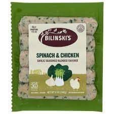 Bilinski'S Spinach & Garlic Chicken Sausage