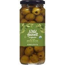 Wild Harvest Olives, Green, Organic, Pitted