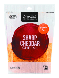 Essential Everyday Cheese, Sharp Cheddar, Fancy Cut