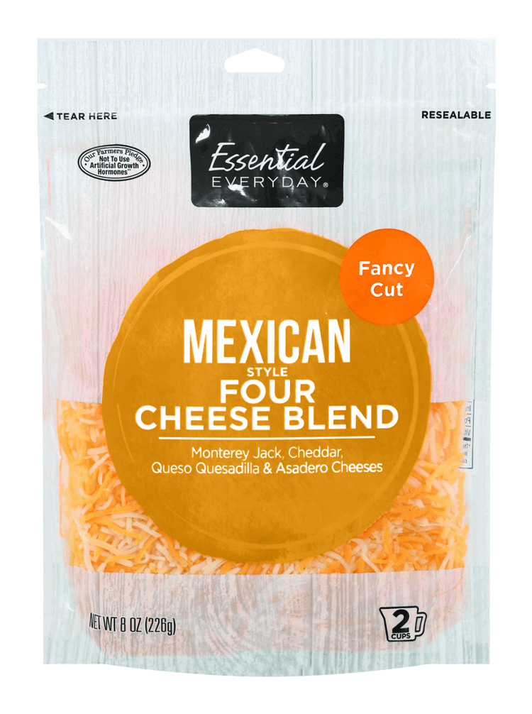 Essential Everyday Four Cheese Blend, Mexican Style, Fancy Cut