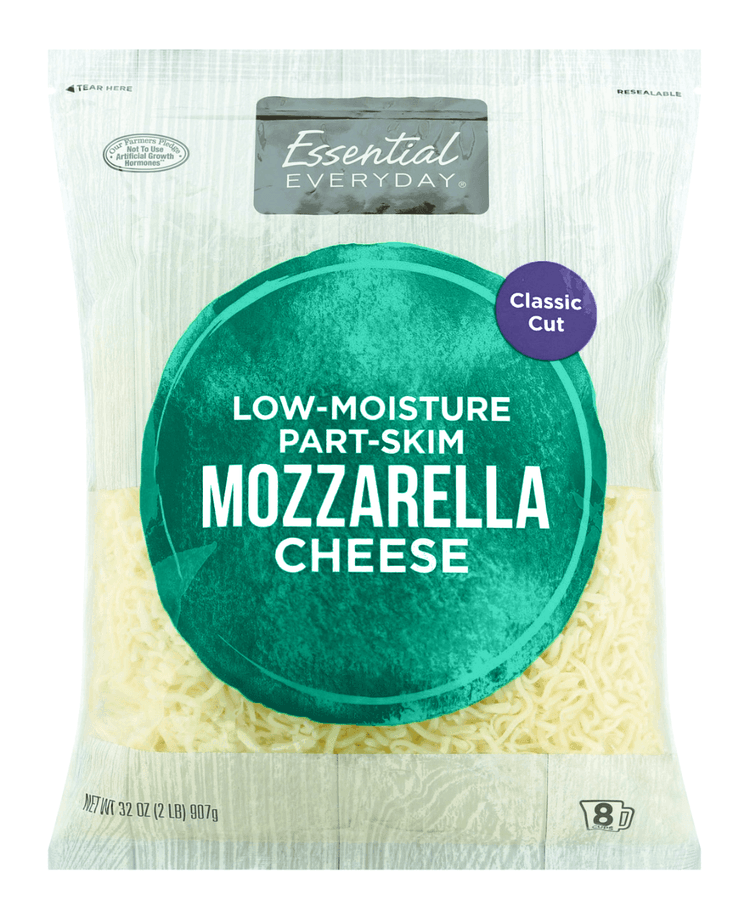 Essential Everyday Cheese, Part Skim, Mozzarella, Low Moisture, Classic Cut