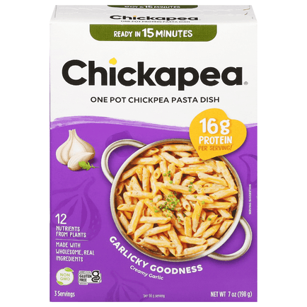Chickapea One Pot Chickpea Creamy Garlic Pasta Dish