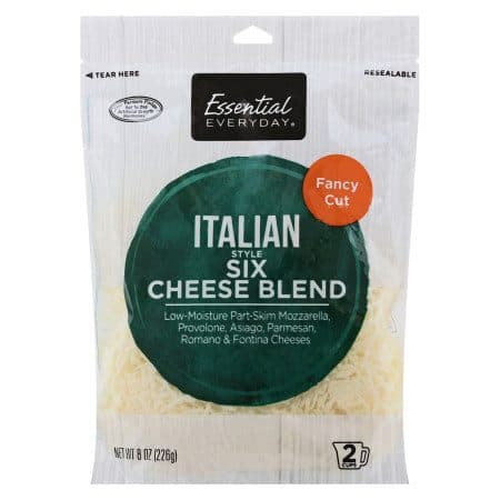 Essential Everyday Six Cheese Blend, Italian Style, Fancy Cut