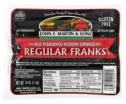 John F. Martin & Sons, Franks, Hickory Smoked, Regular, Old Fashioned