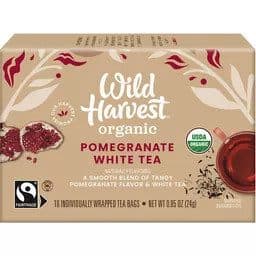 Wild Harvest White Tea, Organic, Fairtrade, Pomegranate, Individually Wrapped