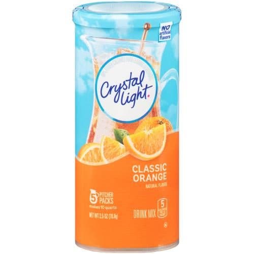 Crystal Light Classic Orange Powdered Caffeinated Drink Mix Pitcher