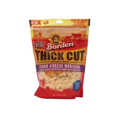 Borden, Cheese, Shredded, Thick Cut, Four Cheese Mexican