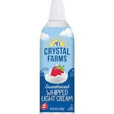 Crystal Farms Cream, Light, Whipped, Sweetened