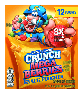 Capn Crunch Mega Berries Snack Pouches