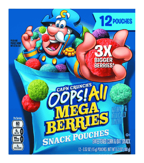 Is it Oral Allergy Syndrome Friendly? Cap'n Crunch's Oops! All Mega Berries Snack Pouches Sweetened Corn & Oat Snack