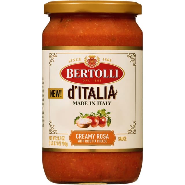 Is it Artificial Food Coloring Free? Bertolli Made In Italy Creamy Rosa Authentic Tuscan Style Pasta Sauce