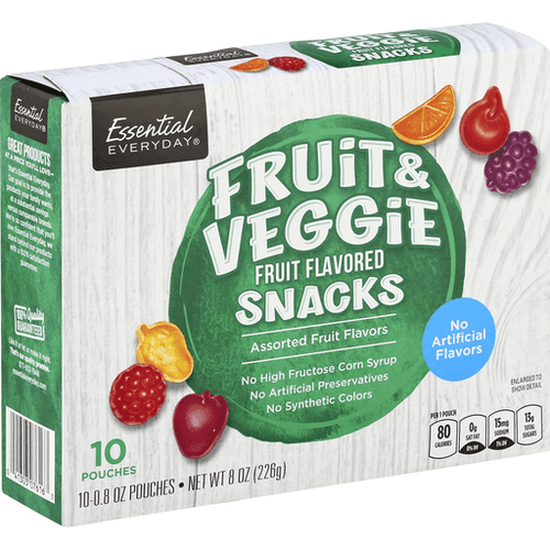 Essential Everyday Fruit Flavored Snacks, Fruit & Veggie, Assorted Fruit Flavors