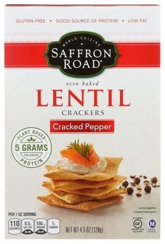 Saffron Road Pepper Lentil Crackers