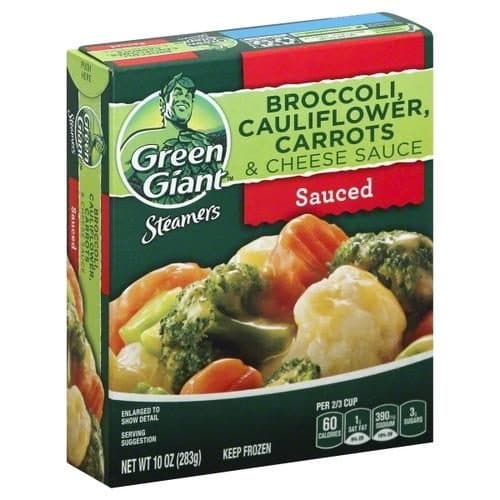 Green Giant Steamers Broccoli, Cauliflower, Carrots & Cheese Sauce, Sauced