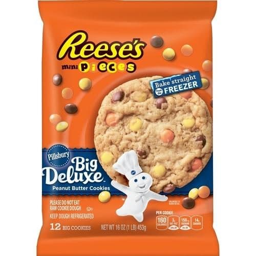 Pillsbury Ready To Bake! Cookies Big Deluxe Peanut Butter With Reeses Mini