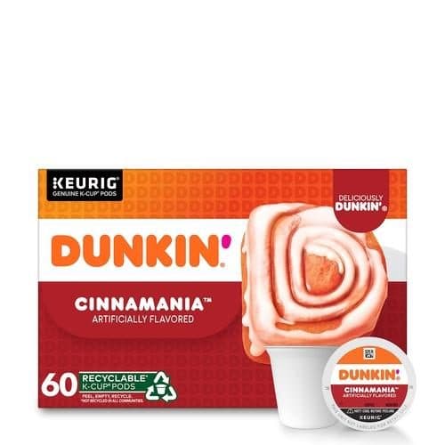 Dunkin Donuts Bakery Series Coffee K-Cup Pods Cinnamon Coffee Rolls