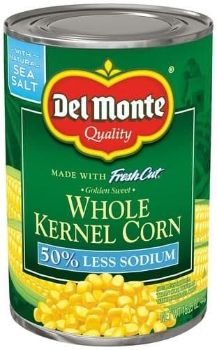 Del Monte Fresh Cut Corn Whole Kernel Golden Sweet 50% Less Sodium
