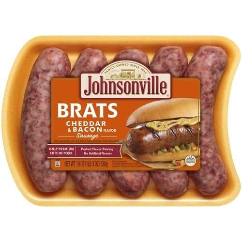 Johnsonville Brats Cheddar & Bacon Sausage 5 Links