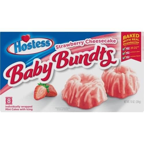 Hostess Baby Bundts Strawberry Cheesecake Cakes