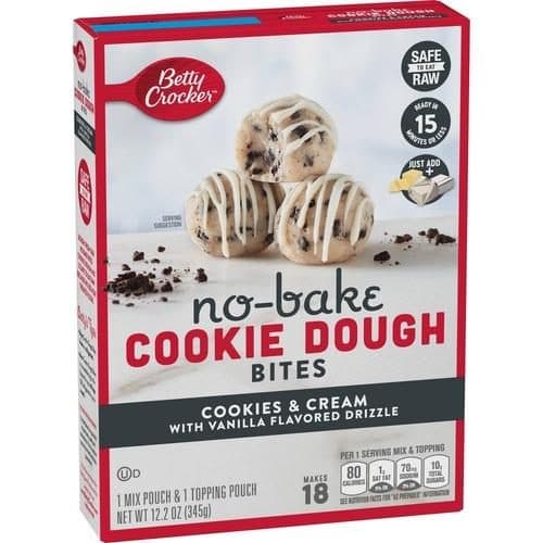 Betty Crocker Cookie Dough, Cookies & Cream, No-Bake Bites