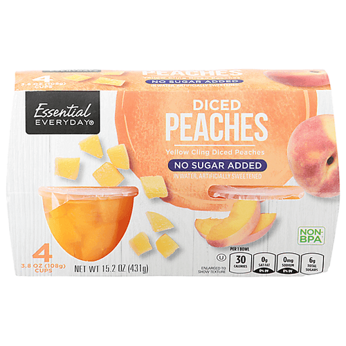 Essential Everyday Fruit Cups Peaches Diced