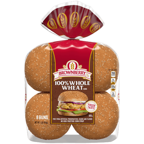 Brownberry Whole Grains 100% Whole Wheat Sandwich Buns