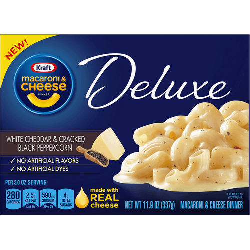 Kraft Deluxe White Cheddar & Cracked Black Peppercorn Macaroni & Cheese Dinner