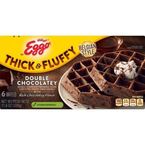 Eggo Thick And Fluffy  Waffles Breakfast Double Chocolatey
