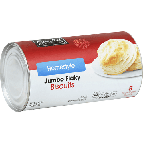 Essential Everyday Biscuits, Jumbo Flaky, Homestyle, Ready To Bake