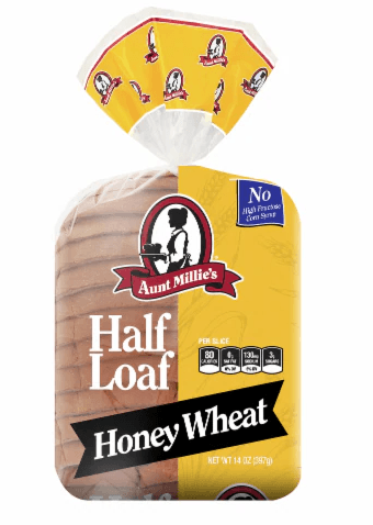 Aunt Millies Honey Wheat Half Loaf Bread
