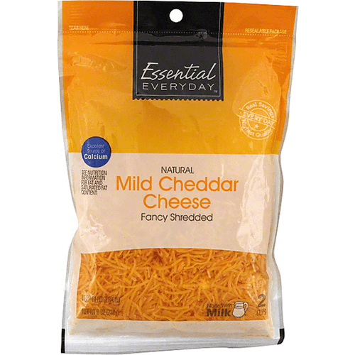 Essential Everyday Cheese, Mild Cheddar, Fancy Cut