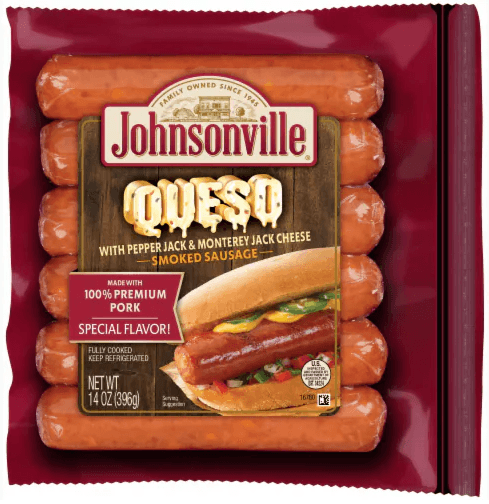 Johnsonville Bratwurst Pork Queso Pepper Jack Cheese Natural Casing  5 Links