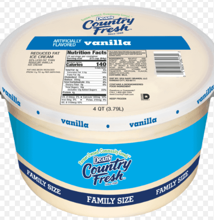 Dean'S Country Fresh Family Size Reduced Fat Vanilla Ice Cream