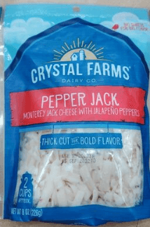 Crystal Farms Shredded Cheese, Pepper Jack