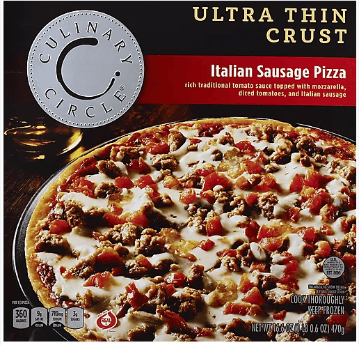 Culinary Circle Pizza, Ultra Thin Crust, Spicy Italian Sausage