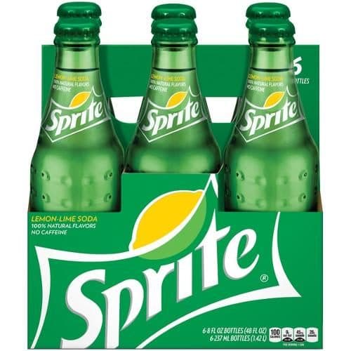 Sprite Soda Pop Lemon Lime Glass Bottles
