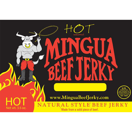 Mingua Beef Jerky Natural Style Hot Seasoned Beef Jerky
