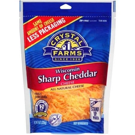 Crystal Farms Shredded White Sharp Cheddar