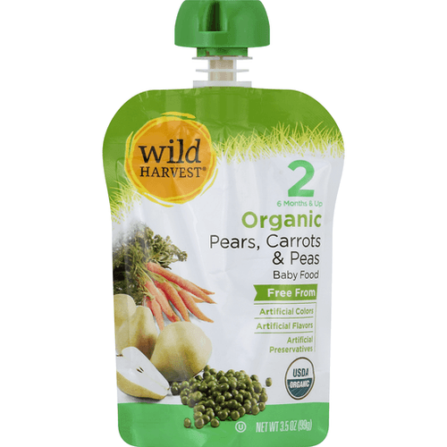 Wild Harvest Organic 2 (6 Months & Up) Pears, Carrots, Peas Baby Food