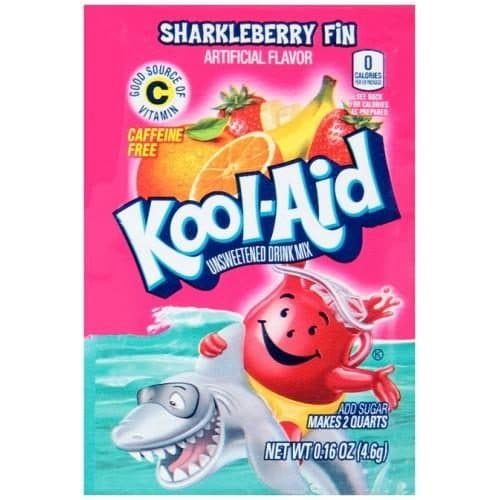 Kool-Aid Unsweetened Sharkleberry Fin Strawberry Orange Punch Powdered Drink Mix