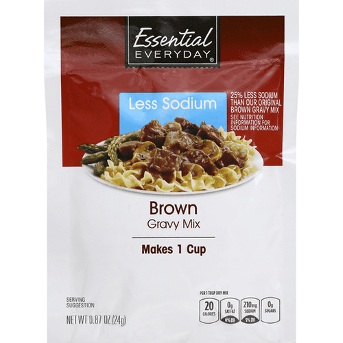 Essential Everyday Gravy Mix, Less Sodium, Brown