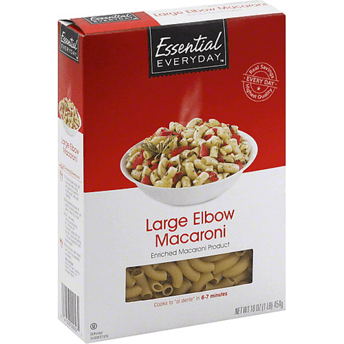 Essential Everyday Elbow Macaroni, Ridged, Large