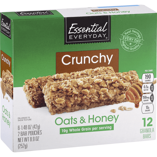 Essential Everyday Granola Bars, Oats & Honey, Crunchy