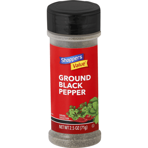 Shoppers Value Black Pepper, Ground