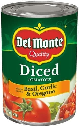 Del Monte Diced Tomatoes With Basil, Garlic And Oregano