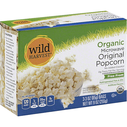 Wild Harvest Microwave Popcorn, Organic, Original