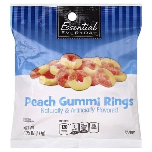 Essential Everyday Candy, Gummi Rings, Peach