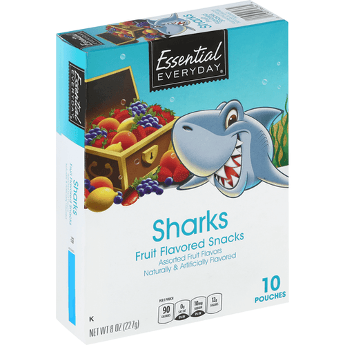 Essential Everyday Fruit Flavored Snacks, Assorted, Sharks