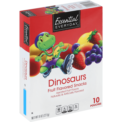 Essential Everyday Fruit Flavored Snacks, Assorted, Dinosaurs