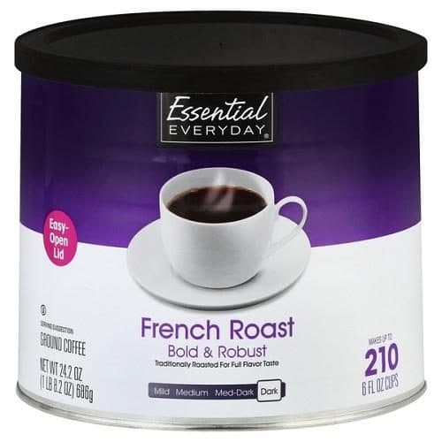 Essential Everyday Coffee, Ground, Bold & Robust, French Roast, Dark